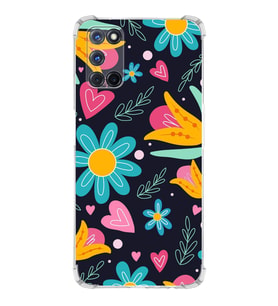 PrintiFy Oppo A92 Uyumlu Retro Color 1 Baskılı Şeffaf Köşe Korumalı Antişok Kılıf