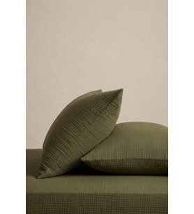 Müslin Yastık Kılıfı 2li 50x70 cm Haki Pamuklu
