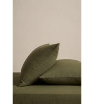 Müslin Yastık Kılıfı 2li 50x70 cm Haki Pamuklu