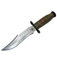1522 Haki Komando Bıçağı 30cm - Tırtıklı Sırt, Kılıflı