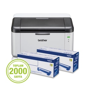 Brother HL-1211W Kablosuz Wi-Fi Siyah Beyaz Lazer 2 Toner Hediyeli YENİLENMİŞ Yazıcı