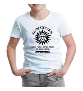 Supernatural - Winchester Bros. Beyaz Çocuk Tshirt