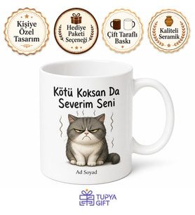 Smelly Cat Baskılı Kötü Kokan Kedi Kupa Bardak Komik Kedi Hediye