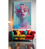 MODERN SANAT V12 Ev Duvar Salon Güzellik Salonu Ofis Dükkan Dekarasyon Kanvas Tablo (Çok Renkli)