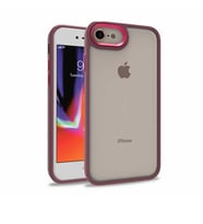Apple iPhone 7-8 Kılıf Case, Kamera Lens Korumalı Elektroplatin Kaplama Sert PC Koruyucu Colourful Platinum Serisi (Kırmızı)