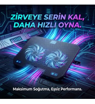 Güçlü Çift Fanlı Dizüstü Bilgisayar Soğutma Standı - 17 İnç Uyumlu, Sessiz Çalışma, Gaming Notebook Soğutucu Panel