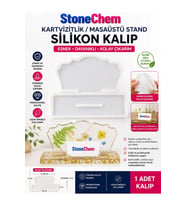 Epoksi Kartvizitlik Silikon Kalıp – Masaüstü Stand Reçine Kalıbı, Dekoratif Kartlık Kalıbı 28x21,5 cm NO:2