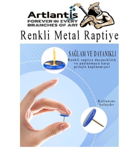 Sarı Raptiye 200 Adet 1 Paket Renkli Pvc Kaplı Başlıklı Raptiye Plastik Yuvarlak Düğmeli Raptiye Pano Okul Ofis Büro
