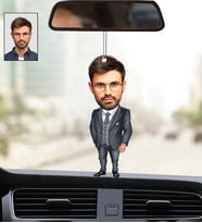 Kişiye Özel Fotoğraflı Abi Tasarımlı Karikatür Araba Dikiz Ayna Süsü