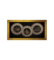 Etnik Motifli Kanvas Tablo 80 x 110 cm Gold Çerçeve