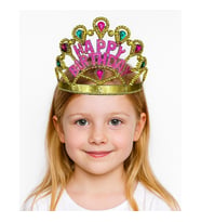 Altın Renk Happy Birthday Yazılı Doğum Günü Tacı 60 cm