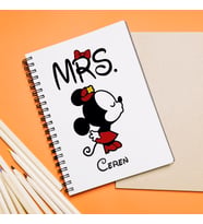 Minnie Mouse Sevgili Çift Tasarımlı Defter Kişiye Özel