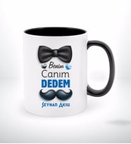 BK Gift Kişiye Özel Canım Dedem Tasarımlı Siyah Beyaz Kupa Bardak-3