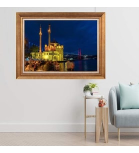 Altın Varaklı  Çerçeveli Paspartulu Tablo ndd1531 (Gold)