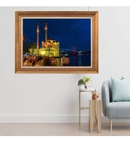 Altın Varaklı  Çerçeveli Paspartulu Tablo ndd1531 (Gold)