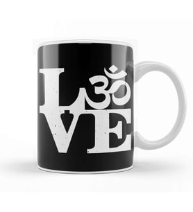 Om Love Om Symbol Kupa Bardak Porselen