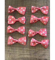 5X2 CM PUANTİYELİ PEMBE KURDELE KELEBEK FİYONK 8 ADET