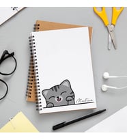 Sevimli Kedi Baskılı Defter Kişiye Özel