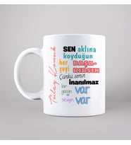 Aklına Koyduğunu Başarırsın Tasarımlı Kupa Kişiye Özel