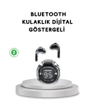 Bluetooth 5.3 Kablosuz Kulaklık HiFi Stereo ve Ekstra Bass Dijital Ekranlı