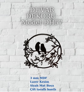 DUVAR DEKORU MODEL:DH57 salon, oturma odası, antre duvar süsü (Siyah)