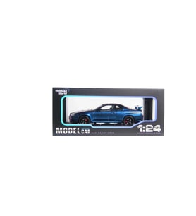 Hobbiez World Nissan Skyline GT-R R34 Koyu Mavi 1/24 Model Araba
