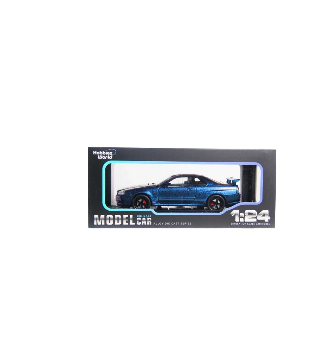 Hobbiez World Nissan Skyline GT-R R34 Koyu Mavi 1/24 Model Araba
