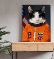 Evcil Dostlara Özel Astronot Tasarımlı Portre Kanvas Tablo-2
