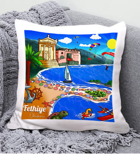 Fethiye Tasarımlı Yastık