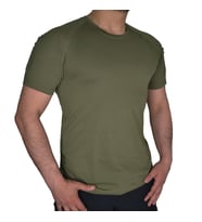 Haki Renkli Taktik Kısa Kollu Tişört, 2 Cepli Taktik T-Shirt