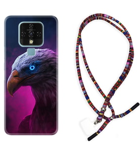 Tecno Camon 16 18P Pova Kılıf Boyun Asklı Rasta Silikon Kartal 1622