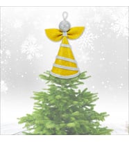 Yılbaşı Ağacı Simli Eva Külah Tepelik, 14cm x 9cm - Altın (STD)
