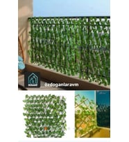Ahşap Yapay Sarmaşıklı Açılır Kapanır Akordeon Çit 200X90 - 240X70 - 250X67 -280 X 45