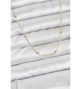 CM 14K Gold Renk Minik Top Zincirli Kadın Kolye - TJ-BKO10920