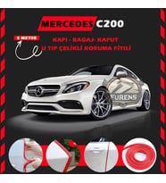 Mercedes C200 Oto Araç Kapı Koruma Fitili 5metre Parlak Kırmızı Renk