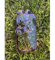 İphone 14 Plus Stantlı Rabbit Silikon Kapak (Mor)