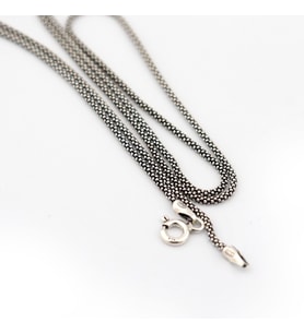 925 Ayar Gümüş Yılan Zincir Unisex Kolye (Gri)