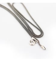 925 Ayar Gümüş Yılan Zincir Unisex Kolye (Gri)