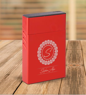 BK Gift Kişiye Özel Kırmızı Slim Boy Metal Sigara Kutusu-2