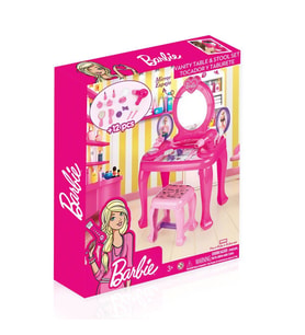 1609 Barbie Ayaklı Makyaj Masası ve Sandalye Seti - Dolu