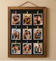 BK Gift Ahşap Karatahtalı Duvar Fotoğraf Çerçevesi, Sevgiliye Hediye, Arkadaş Hediye