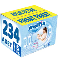 Molfix Bebek Bezi Beden:5 (11-18Kg) Junior 234 Adet Aylık Ultra Fırsat Pk
