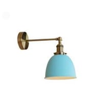 MYLİGHTS BRONZ ESKİTME MAVİ BAŞLIKLI  HAREKETLİ APLİK  DUVAR LAMBASI OKUMA LAMBASI (Siyah)