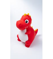 MYCRAFT3D Sevimli Dinozor Çocuk Kumbarası Sarı Kırmızı - Kırılmaz Dekoratif Tasarruf Kutusu