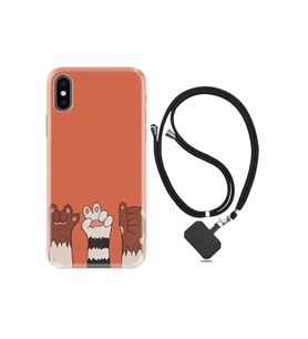 Apple Iphone Xs Max Kılıf Resimli Desenli Silikon Boyun Askılı Three Hand 1818