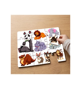 Hayvanları Tanıyalım Tasarımlı 24 Parça Ahşap Çocuk Puzzle MPK0609