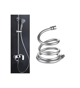 Monshop Gümüş Pvc Banyo Duş Hortumu Dayanıklı Banyo Musluk Duş Hortum 1,5 Metre..