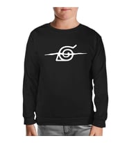 Naruto - Logo Çizik Siyah Çocuk Sweatshirt