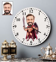 Kişiye Özel Gladyatör Savaşçı Tasarımlı Karikatür Duvar Saati 95