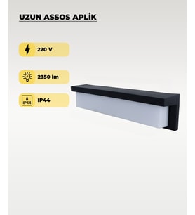24W EOS Aplik 3200K Sarı Işık - IP44 (Siyah)